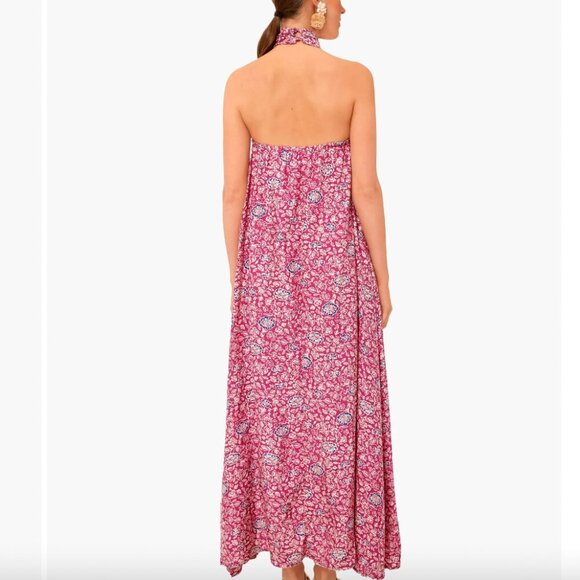 Natalie Martin Astrid Floral Print Silk  Maxi Dress Whimsical Romantic Feminine - Picture 2 of 11